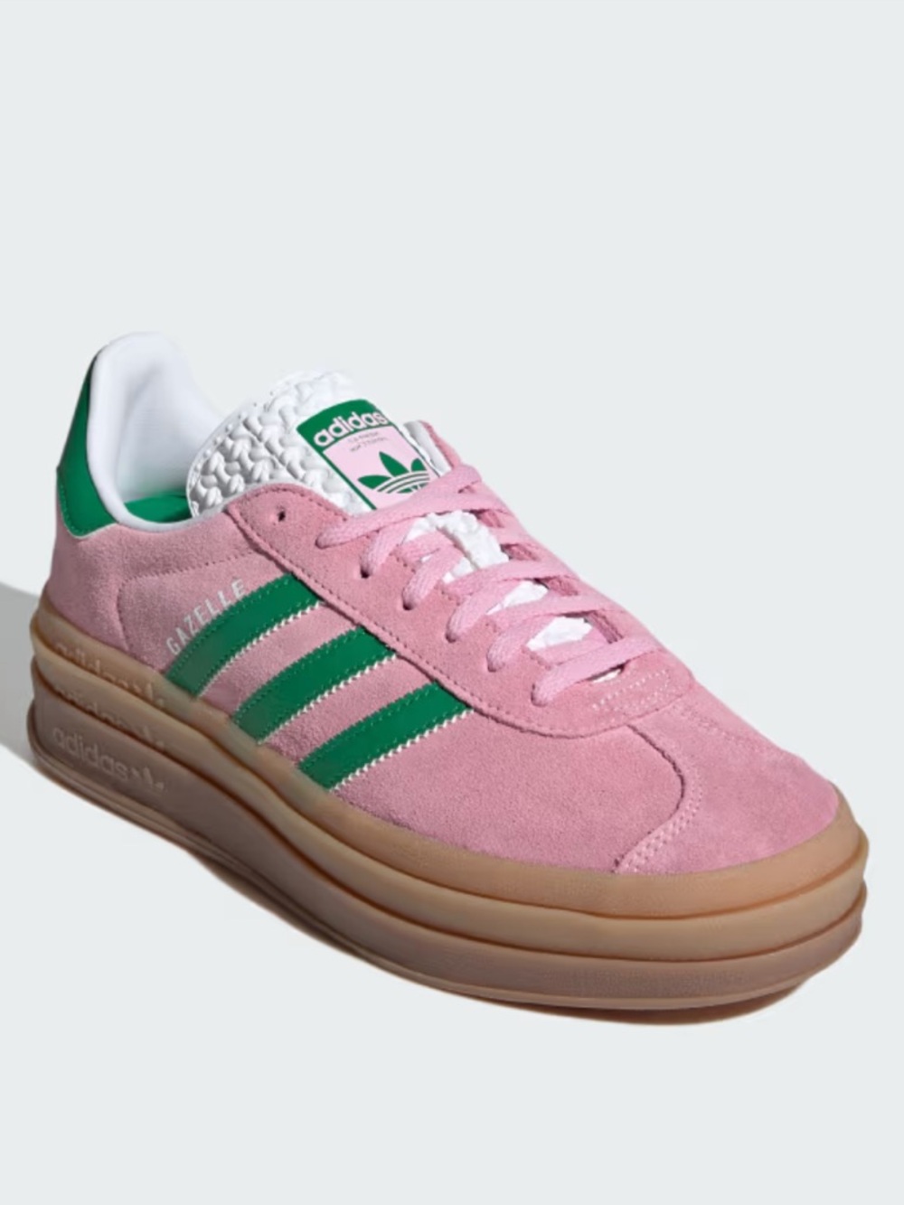 adidas Gazelle Bold True Pink / Green / Cloud White - Picture 2 of 13
